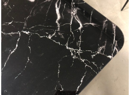 Стол АРУБА 140 ЧЕРНЫЙ МРАМОР, стекло / ЧЕРНЫЙ в Кургане