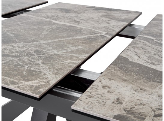 Стол ROVIGO 170 ITALIAN DARK GREY Серый мрамор глянцевый, керамика/ GREY1 каркас в Кургане