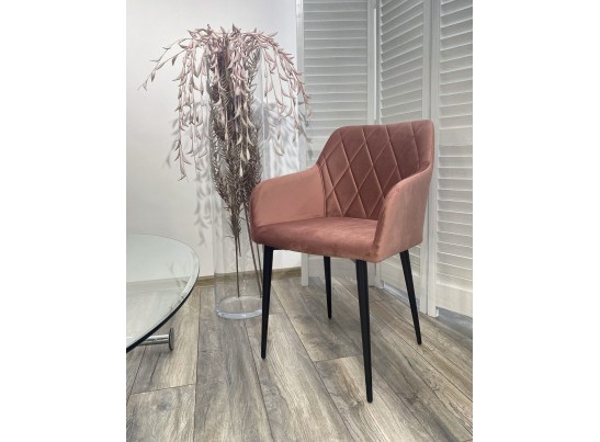 Стул BRANDY-X РОЗОВЫЙ #15, велюр / черный каркас в Кургане