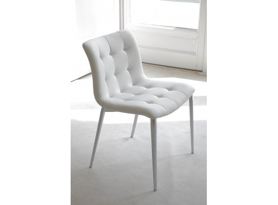 Стул KUGA 40.38 (G093 хром/ TR505 белый, экокожа) в Кургане