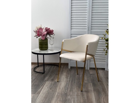 Стул DILL MOMO-01 молочный, велюр "беспальчиковый"/ золотой каркас в Кургане