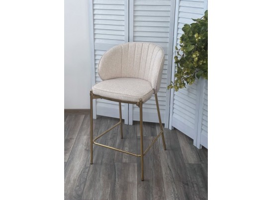 Полубарный стул WENDY TRF-11 светло-бежевый, ткань / золотой каркас (H=65) в Кургане