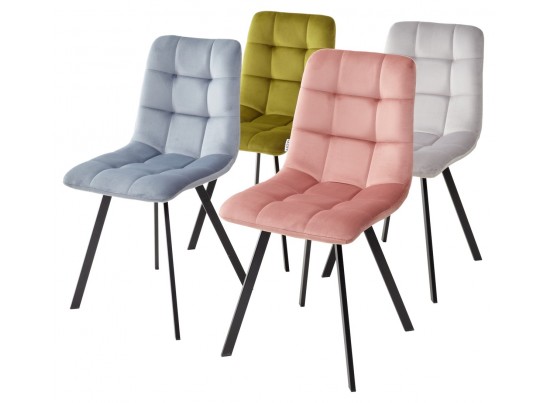 Стул CHILLI SQUARE BLUVEL-03 LIGHT GREY, велюр в Кургане