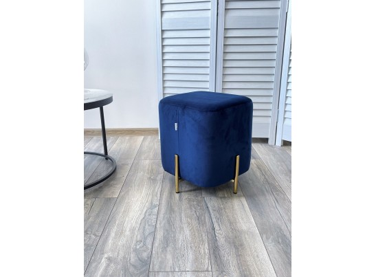 Пуф для гостиной ARES BLUVEL-86 NAVY BLUE / GOLD в Кургане
