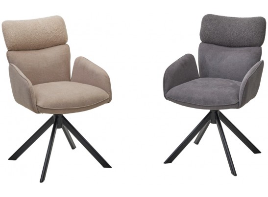 Стул TRIS 360 град. поворот с возвратом, Davis Nowo 92 серый, букле /Point 90 серый/ Черный, ®DISAUR в Кургане