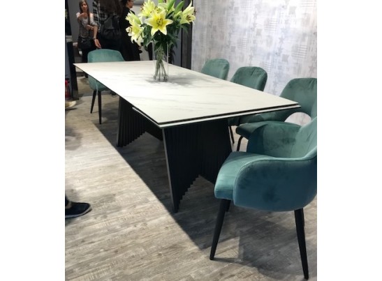 Стол IVAR 180 MARBLES KL-99 Белый мрамор, итальянская керамика/серый, ®DISAUR в Кургане