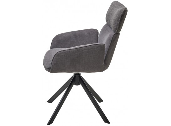 Стул TRIS 360 град. поворот с возвратом, Davis Nowo 92 серый, букле /Point 90 серый/ Черный, ®DISAUR в Кургане