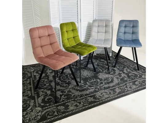 Стул CHILLI SQUARE BLUVEL-03 LIGHT GREY, велюр в Кургане