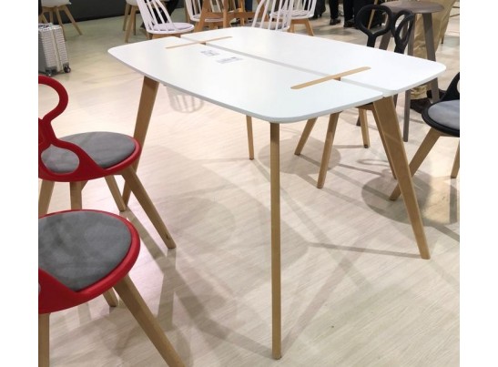 Стол OXALIS 120 белый/массив бука в Кургане