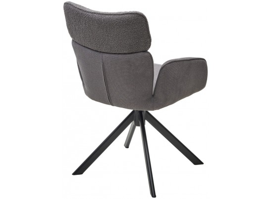 Стул TRIS 360 град. поворот с возвратом, Davis Nowo 92 серый, букле /Point 90 серый/ Черный, ®DISAUR в Кургане