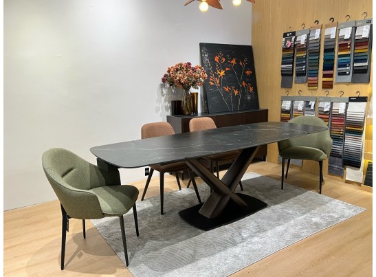 Стол BLANCO 160 MATT BLACK MARBLE SOLID CERAMIC / Орех, ®DISAUR в Кургане