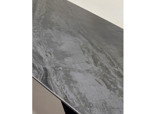 Стол МАРСЕЛЬ 220 REX 757738, Коричнево-серый мрамор, керамика / Черный каркас в Кургане