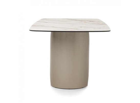 Стол BRONTE 220 KL-188 Контрастный мрамор матовый, итальянская керамика/ Шампань, ®DISAUR в Кургане