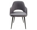 Стул FANTINE-LA СЕРЫЙ #27, велюр / черный каркас в Кургане