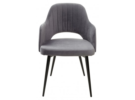 Стул FANTINE-LA СЕРЫЙ #27, велюр / черный каркас в Кургане