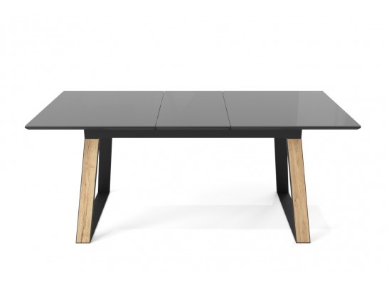 Стол Франк 160 Графит, стекло / Дуб Галифакс, черный в Кургане