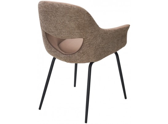 Стул ADEL HR003-06W Темно-бежевый, PU/ LORD-35 Темно-бежевый, ткань / черный каркас, ®DISAUR