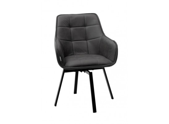 Стул MAVERICK 360 град. поворот. HK007-10 Темно-серый, искусственная замша / черный каркас, в Кургане