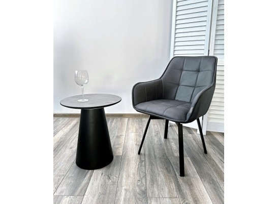 Стул MAVERICK 360 град. поворот. HK007-10 Темно-серый, искусственная замша / черный каркас, в Кургане