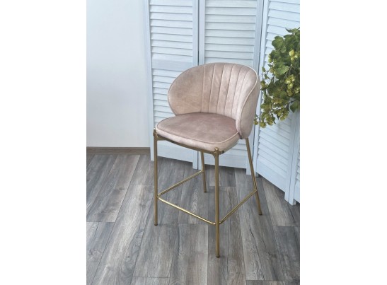 Полубарный стул WENDY VBP-207 античный бежевый, велюр / золотой каркас (H=65) в Кургане