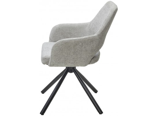 Стул NURI 180 град. поворот. 3018-03 светло-серый, шенилл/ черный каркас, ®DISAUR в Кургане