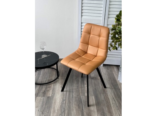 Стул CHILLI-Q SQUARE Oracul 542 Темно-желтый, экокожа PU / черный каркас, в Кургане