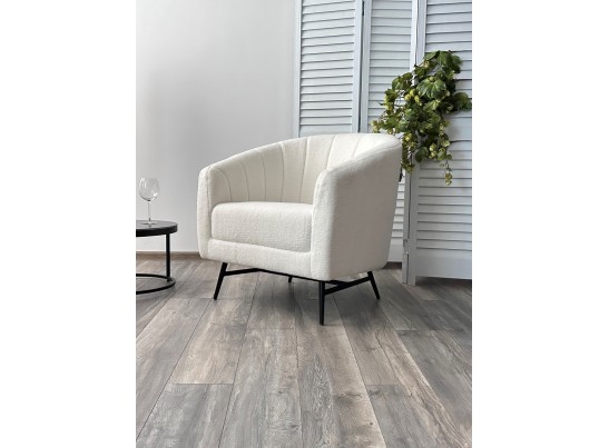 Кресло KALMAR NINI-01 Белый, teddy / черный каркас в Кургане