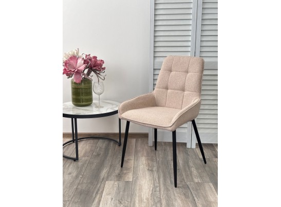 Стул CARACAS Barrel-09 Бежевый, ткань / черный каркас / Товарный знак DISAUR в Кургане