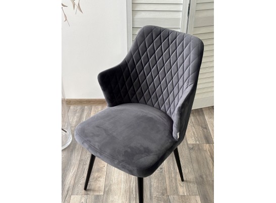 Стул HERMAN 360 град. BM-3 ТЕМНО-СЕРЫЙ, велюр / черный каркас в Кургане