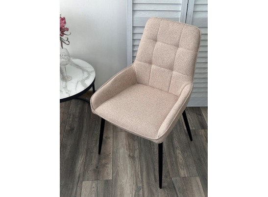 Стул CARACAS Barrel-09 Бежевый, ткань / черный каркас / Товарный знак DISAUR в Кургане