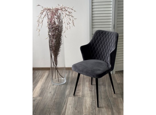 Стул HERMAN 360 град. BM-3 ТЕМНО-СЕРЫЙ, велюр / черный каркас в Кургане