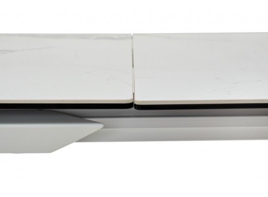 Стол CREMONA 140 HIGH GLOSS STATUARIO Белый мрамор глянцевый, керамика/ белый каркас, ®DISAUR в Кургане