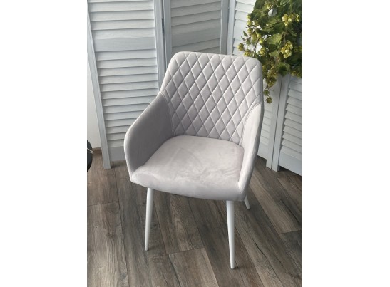 Стул BRANDY-X СВЕТЛО-СЕРЫЙ BM-4, велюр / белый каркас, велюр в Кургане