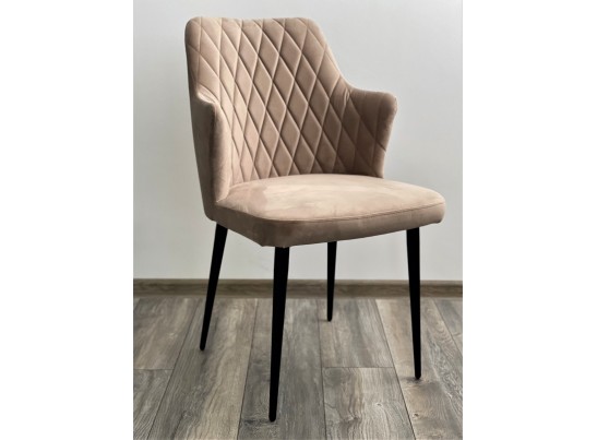 Стул HERMAN БЕЖЕВЫЙ #5, велюр / черный каркас в Кургане