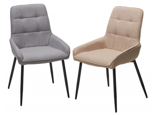 Стул CARACAS Barrel-09 Бежевый, ткань / черный каркас / Товарный знак DISAUR в Кургане