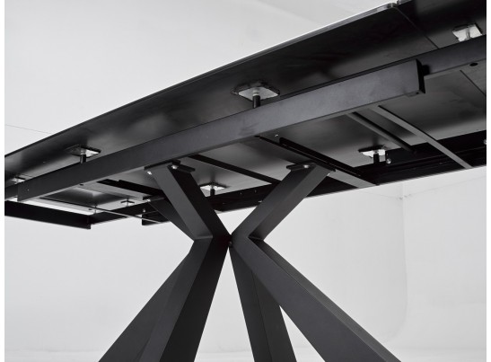 Стол ALEZIO 160 BIANCO TL-45 Белый мрамор матовый, испанская керамика/ черный каркас, ®DISAUR в Кургане