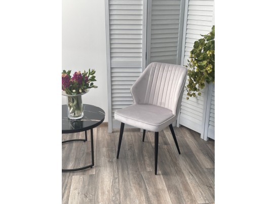 Стул SEATTLE-V СВЕТЛО-СЕРЫЙ BM-4, велюр / черный каркас в Кургане