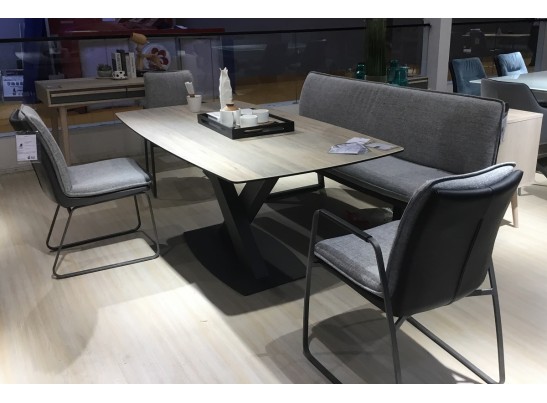 Скамья MALDEN GREY, ткань + экокожа в Кургане