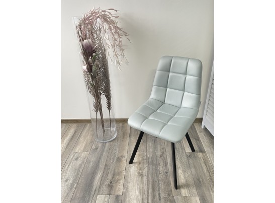 Стул CHILLI SQUARE HK017-35 серо-голубой, PU/ черный каркас в Кургане