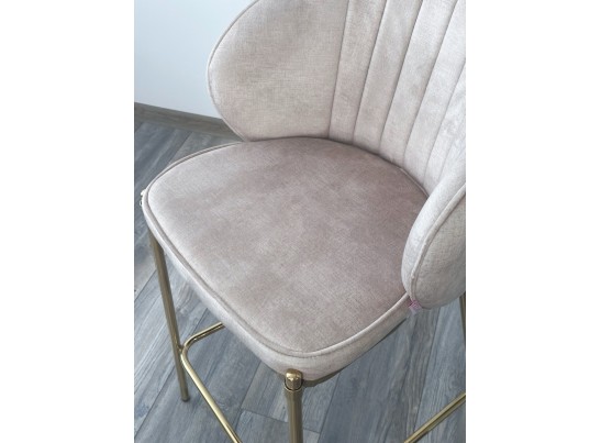 Полубарный стул WENDY VBP-207 античный бежевый, велюр / золотой каркас (H=65) в Кургане