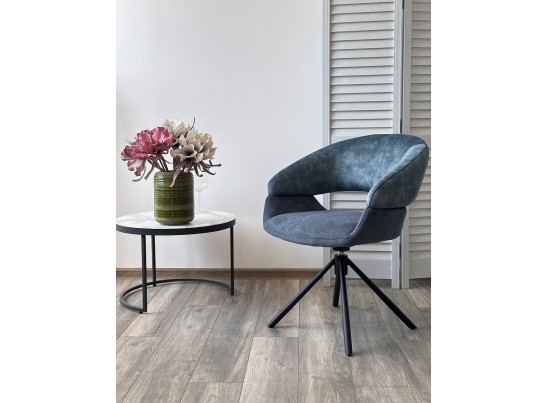 Стул EMBER 360 град. поворот. 7525-56 Синий, велюр/ ENJOY-315 Синий, ткань/ Черный, ®DISAUR в Кургане