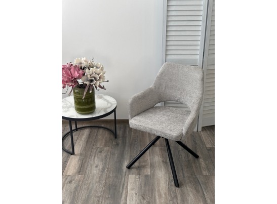 Стул NURI 180 град. поворот. 3018-03 светло-серый, шенилл/ черный каркас, ®DISAUR в Кургане