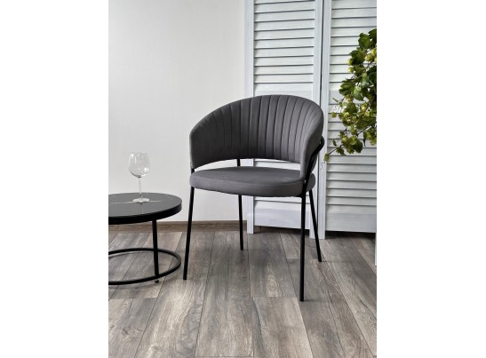 Стул JUST, цвет Velutto 32 Антрацитовый, велюр / черный каркас в Кургане