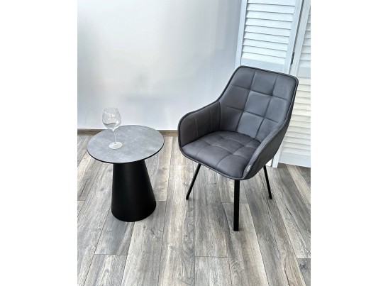 Стул MAVERICK 360 град. поворот. HK007-10 Темно-серый, искусственная замша / черный каркас, в Кургане