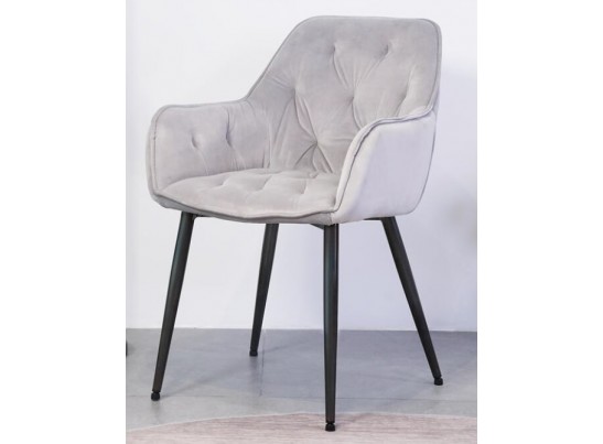 Стул TROY BLUVEL-03 LIGHT GREY, велюр/ черный каркас в Кургане