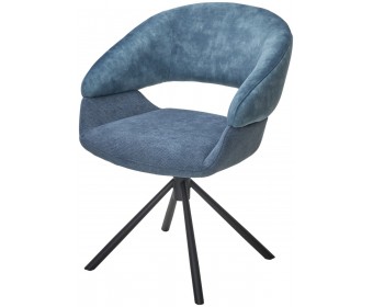 Стул EMBER 360 град. поворот. 7525-56 Синий, велюр/ ENJOY-315 Синий, ткань/ Черный, ®DISAUR