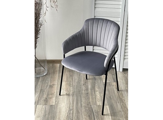 Стул ЛОТОС, цвет H-14 Серый, велюр / черный каркас в Кургане