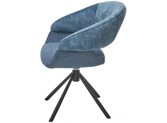 Стул EMBER 360 град. поворот. 7525-56 Синий, велюр/ ENJOY-315 Синий, ткань/ Черный, ®DISAUR в Кургане