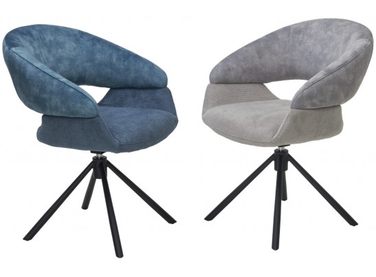 Стул EMBER 360 град. поворот. 7525-56 Синий, велюр/ ENJOY-315 Синий, ткань/ Черный, ®DISAUR в Кургане