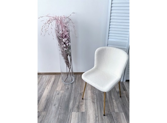 Стул RIYA UF992-01 Белый, teddy / золотой каркас в Кургане